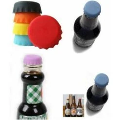 6 Pack Silicone Bottle Caps Bottle Caps Eco-friendly Silicone Lids Reusable Beer Lids Random Color -Smart Home Appliance Store 100162254 4