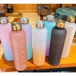 Gold Water Bottle 1 Liter Leak Proof Suitable For BPA Free Fizzy Drink Reminder With Motivational Time Marker -Smart Home Appliance Store 100284912 4