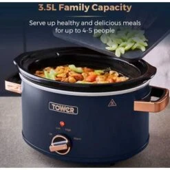 Tower Cavaletto 3.5 Litre Slow Cooker Midnight Blue -Smart Home Appliance Store 100996069 3