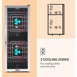 Klarstein Vinamour 54 Duo Wine Refrigerator 2 Zones 148 Litres 54 Bottles Touch Display -Smart Home Appliance Store 22969197 3