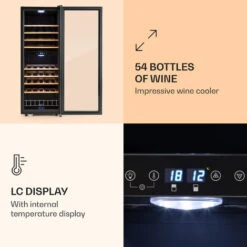 Klarstein Vinamour 54 Duo Wine Refrigerator 2 Zones 148 Litres 54 Bottles Touch Display -Smart Home Appliance Store 22969197 4