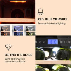 Klarstein Vinovilla 17 Built-In Duo Two-Zone Wine Fridge 53l 17 Bottles 3-Colour Glass Door -Smart Home Appliance Store 22969412 3