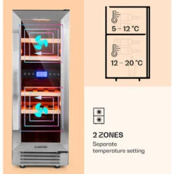 Klarstein Vinovilla 17 Built-In Duo Two-Zone Wine Fridge 53l 17 Bottles 3-Colour Glass Door -Smart Home Appliance Store 22969412 4