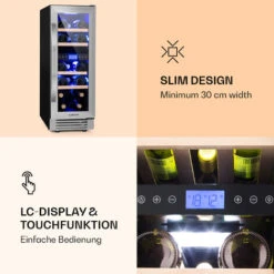 Klarstein Vinovilla 17 Built-In Duo Two-Zone Wine Fridge 53l 17 Bottles 3-Colour Glass Door -Smart Home Appliance Store 22969412 5