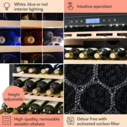 Klarstein Vinovilla Grande 165 Built-in Uno Wine Fridge 425l 165Fl. 3-colour Glass Door -Smart Home Appliance Store 22969415 5