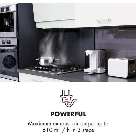 Klarstein Klarstein Aurica 60 Cooker Hood 60cm 600 M³/h LED Touch Glass White 5 Klarstein Klarstein Aurica 60 Cooker Hood 60cm 600 M³/h LED Touch Glass White - Image 3