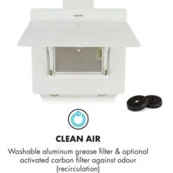 Klarstein Klarstein Aurica 60 Cooker Hood 60cm 600 M³/h LED Touch Glass White 11 Klarstein Klarstein Aurica 60 Cooker Hood 60cm 600 M³/h LED Touch Glass White -Smart Home Appliance Store 22969682 5