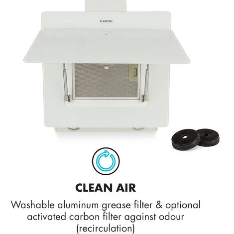 Klarstein Klarstein Aurica 60 Cooker Hood 60cm 600 M³/h LED Touch Glass White 7 Klarstein Klarstein Aurica 60 Cooker Hood 60cm 600 M³/h LED Touch Glass White - Image 5