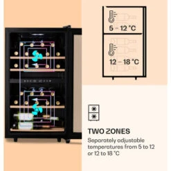 Klarstein Barossa 34 Duo Wine Refrigerator 34 Bottles 80 Litres 2 Zones Touch Control -Smart Home Appliance Store 22969761 4