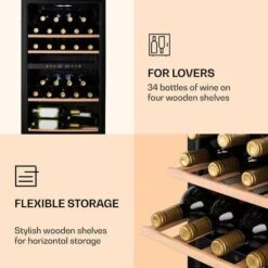Klarstein Barossa 34 Duo Wine Refrigerator 34 Bottles 80 Litres 2 Zones Touch Control -Smart Home Appliance Store 22969761 5