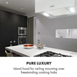 Klarstein Kronleuchter L Island Exhaust Hood 60cm Exhaust Air: 590m³ / H LED Touch White -Smart Home Appliance Store 22969886 2