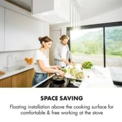 Klarstein Kronleuchter L Island Exhaust Hood 60cm Exhaust Air: 590m³ / H LED Touch White -Smart Home Appliance Store 22969886 5