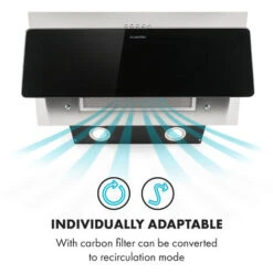 Klarstein Alessia Cooker Extractor Hood Head Free Hood 350 M³ / H Push Control Black 10 Klarstein Alessia Cooker Extractor Hood Head Free Hood 350 M³ / H Push Control Black -Smart Home Appliance Store 22970374 4