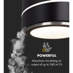 Klarstein Tron Ambience Island Cooker Extractor Hood Ø38cm Recirculation 540m³ / H LED Black -Smart Home Appliance Store 22970601 3