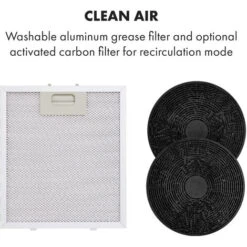 Klarstein Tron Ambience Island Cooker Extractor Hood Ø38cm Recirculation 540m³ / H LED Black -Smart Home Appliance Store 22970601 5