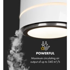 Klarstein Tron Ambience Island Cooker Extractor Hood Ø38cm Recirculation 540m³ / H LED White -Smart Home Appliance Store 22970602 3