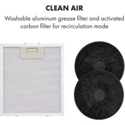 Klarstein Tron Ambience Island Cooker Extractor Hood Ø38cm Recirculation 540m³ / H LED White -Smart Home Appliance Store 22970602 5