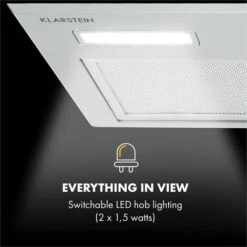 Klarstein Simplica Extractor Hood Recessed 52cm Exhaust Air: 400 M³ / H LED Stainless Steel -Smart Home Appliance Store 22970639 5
