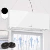 Klarstein Kronleuchter XL Kitchen Island Extractor Hood 90cm Recirculation 590m³/h LED Touchscreen White -Smart Home Appliance Store 22970682 1