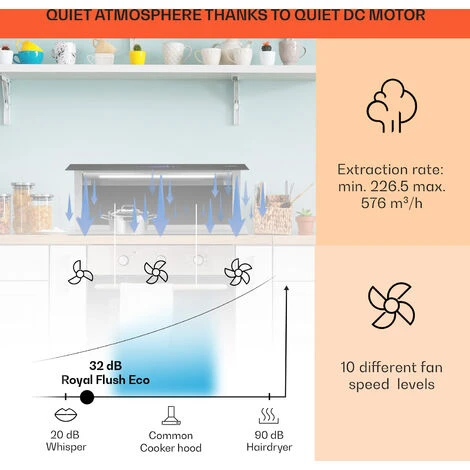Klarstein Royal Flush Eco Cooker Hood 90 Cm 576 M³/h A+ 5 Klarstein Royal Flush Eco Cooker Hood 90 Cm 576 M³/h A+ - Image 3