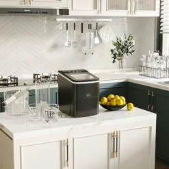 HOMCOM Ice Maker 12kg/24H Production With Scoop Basket For Home Office Black -Smart Home Appliance Store 33039370 3