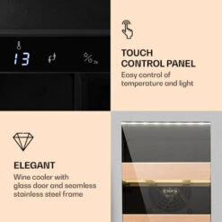 Klarstein Vinovilla Smart Wine Fridge 50l / 20 Bottles Glass Door Stainless Steel -Smart Home Appliance Store 33502956 3