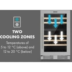 Klarstein Vinovilla 79 Built-In Duo Two-Zone Wine Fridge 190l 79 Bottles 3-Ply Glass Door -Smart Home Appliance Store 33503003 3