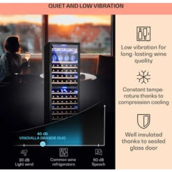 Klarstein Vinovilla Grande 162 Built-in Duo Onyx Edition Wine Fridge 425 Litres 162 Bottles -Smart Home Appliance Store 33503020 4