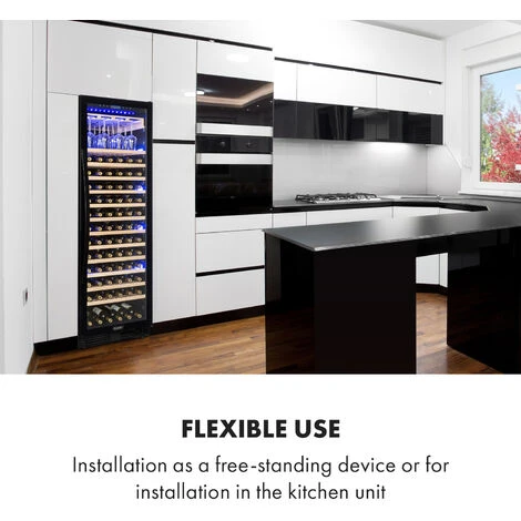 Klarstein Vinovilla Grande 165 Built-in Uno Onyx Large Capacity Wine Fridge 433 Litres 165 Bottles 4 Klarstein Vinovilla Grande 165 Built-in Uno Onyx Large Capacity Wine Fridge 433 Litres 165 Bottles - Image 2