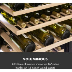 Klarstein Vinovilla Grande 165 Built-in Uno Onyx Large Capacity Wine Fridge 433 Litres 165 Bottles 11 Klarstein Vinovilla Grande 165 Built-in Uno Onyx Large Capacity Wine Fridge 433 Litres 165 Bottles -Smart Home Appliance Store 33503300 5