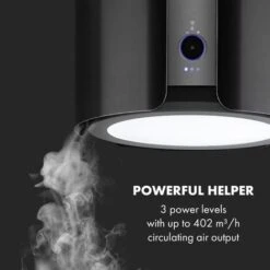 Klarstein Skyfall Smart, Island Extractor Hood, Ø45cm, Circulating Air, 402m³ / H, LED, Stainless Steel, Black -Smart Home Appliance Store 33504329 3