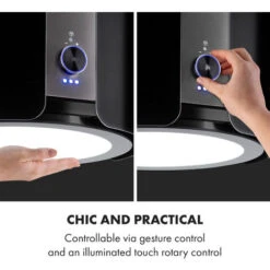 Klarstein Skyfall Smart, Island Extractor Hood, Ø45cm, Circulating Air, 402m³ / H, LED, Stainless Steel, Black -Smart Home Appliance Store 33504329 4