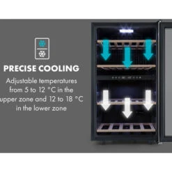 Klarstein Vinamour 45 Duo Wine Refrigerator 2 Zones 118 Ltr / 45 Fl 5-18 °C -Smart Home Appliance Store 33765732 5