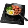 CIARRA Single Induction Hob 2000W, Touch Control Black Polished Crystal Glass Panel Safety Lock-CBTIH1