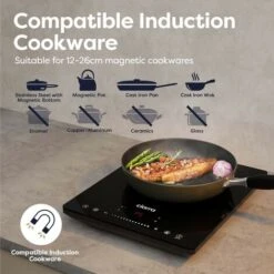 CIARRA Single Induction Hob 2000W, Touch Control Black Polished Crystal Glass Panel Safety Lock-CBTIH1 -Smart Home Appliance Store 36409477 5