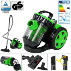 Monzana Bagless Cylinder Vacuum Cleaner 700 Watt Powerful Compact Design Multi Cyclone HEPA Filter Green -Smart Home Appliance Store 36845767 4