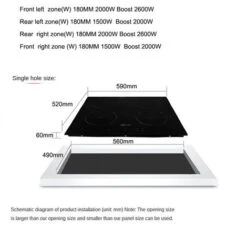 Livingandhome Black Electric Induction Hob Built In Hot Plates 4 Zones Cooker Touch Controls -Smart Home Appliance Store 39665149 5