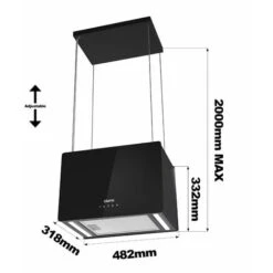 CIARRA 48cm Island Hood 700m3/h With 4-speed Extraction Class A++ Ceiling Hood -CD4850B -Smart Home Appliance Store 42185723 5