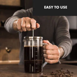 Klarstein Glaswerk Ristretto, French Press, 0.35 Litre, Borosilicate Glass, Stainless Steel, Walnut Wood -Smart Home Appliance Store 42770286 3