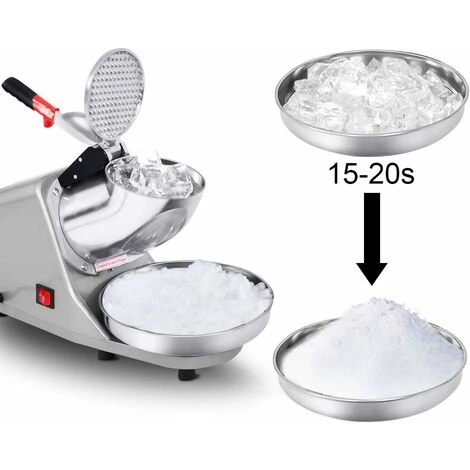 Electric Ice Crusher Snow Cone Maker Stainless Steel Shaved Ice Machine Home UK 7 Electric Ice Crusher Snow Cone Maker Stainless Steel Shaved Ice Machine Home UK - Image 5
