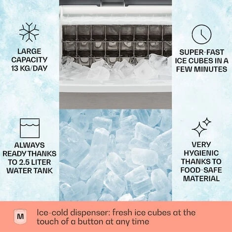 Klarstein Clearcube Ice Cube Machine Clear Ice 13kg / 24h Stainless Steel Black 4 Klarstein Clearcube Ice Cube Machine Clear Ice 13kg / 24h Stainless Steel Black - Image 2