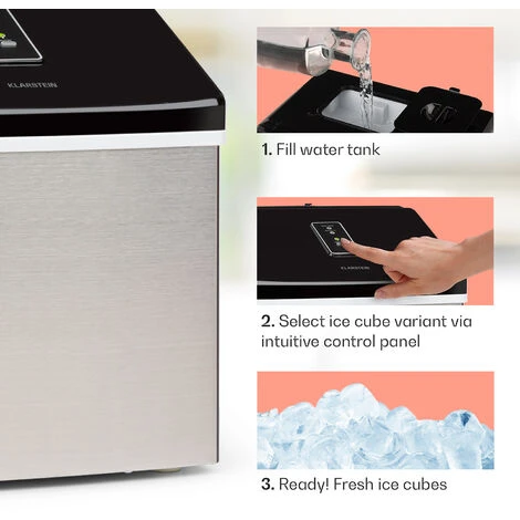 Klarstein Clearcube Ice Cube Machine Clear Ice 13kg / 24h Stainless Steel Black 6 Klarstein Clearcube Ice Cube Machine Clear Ice 13kg / 24h Stainless Steel Black - Image 4