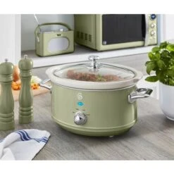 Swan 3.5L Slow Cooker Retro Green -Smart Home Appliance Store 54674094 5