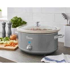 Swan 6.5L Slow Cooker Retro Grey -Smart Home Appliance Store 54674150 5