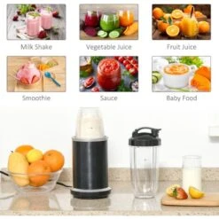 HOMCOM Countertop Blender 1000W Smoothie Maker With 0.7L And 0.35L Mix Cup -Smart Home Appliance Store 54809907 4