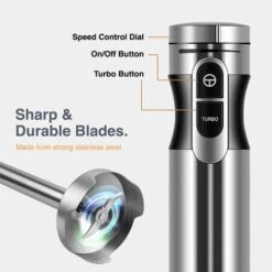 VonShef Electric Potato Masher & Hand Blender 1000W - 2 In 1 Immersion Blender With Potato Masher Attachment – Perfect For Blending & Mashing Potatoes, Baby Food And Vegetables -Smart Home Appliance Store 54924473 4