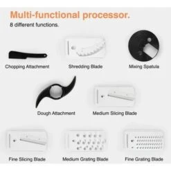 VonShef Food Processor – 1000W Multifunctional 8in1 Chopper, Mixer With Dough Blade, Spatula, Shredder, Medium / Fine Grater & Slicer – 3.5L Bowl & 1.8L Jug - 2 Speed Settings & Pulse Function -Smart Home Appliance Store 54924487 3