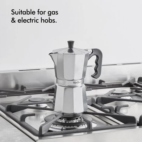 VonShef 6 Cup/300ml Italian Espresso Coffee Maker Moka Stove Top Macchinetta Includes A Replacement Gasket And Filter 5 VonShef 6 Cup/300ml Italian Espresso Coffee Maker Moka Stove Top Macchinetta Includes A Replacement Gasket And Filter - Image 3