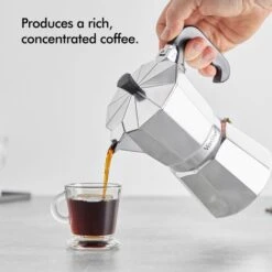 VonShef 6 Cup/300ml Italian Espresso Coffee Maker Moka Stove Top Macchinetta Includes A Replacement Gasket And Filter 10 VonShef 6 Cup/300ml Italian Espresso Coffee Maker Moka Stove Top Macchinetta Includes A Replacement Gasket And Filter -Smart Home Appliance Store 54924887 4