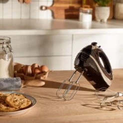 VonShef Professional 300W Hand Mixer, Black, Includes Chrome Beaters, Dough Hooks, Balloon Whisk + 5 Speed With Turbo Button -Smart Home Appliance Store 54924907 2